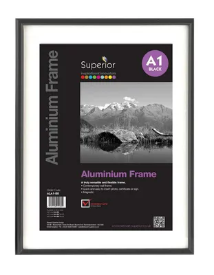 Produktbild von Stewart Superior SECO - A1 Bilderrahmen - Aluminium gebürstet schwarz - Plexiglas Sicherheitsglas