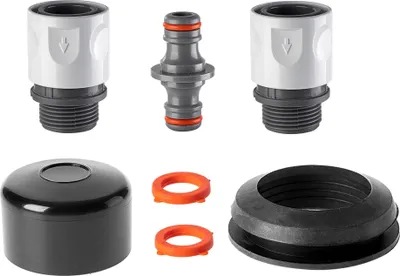 Image de Réservoir d'eau de pluie et citerne - Kit de raccordement avec vanne - Compensation de niveau entre les réservoirs - Avec robinet - Pour raccorder des réservoirs