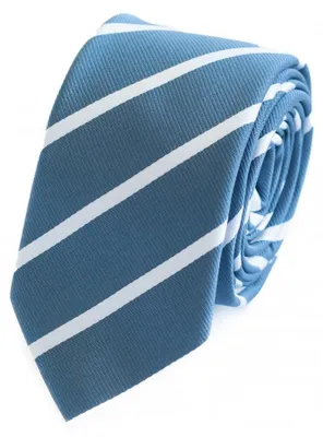 Produktbild von Fabio Farini - 1 Stück Herren Krawatten Blautöne - klassische Männer Schlipse in 6cm Schmal (6cm), Blau/Weiß mit feiner Struktur