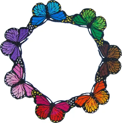 Produktbild von 7er Set Schmetterling Bügelbild Aufnäher Aufbügler Miniblings Morphofalter Bunt