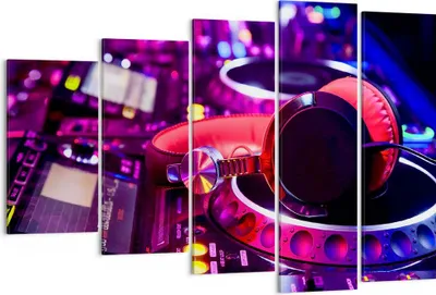 Produktbild von Bild auf Leinwand - Leinwandbild - DJ Disco Nachtclub Audio - 150x100cm - Wand Bild - Wanddeko - Leinwanddruck - Bilder - Kunstdruck - Wanddekoration - Leinwand bilder - Wandkunst - EG150x100-2404