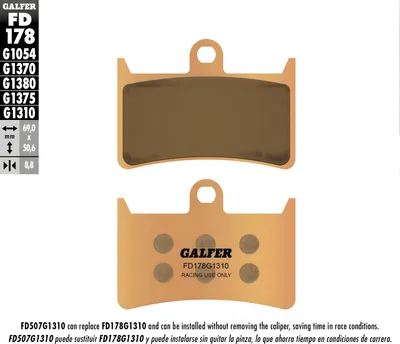 Image de Plaquettes de frein Galfer FD178G1310 métal fritté Racing
