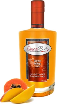 Produktbild von Papaya Mango Likör 0,7L - herrlich exotisch mit intensiver Frucht 18% Vol.