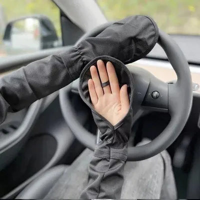 Image de Deux gants souples en métal pour femmes, manches avec protection solaire pour la conduite, manchons respirants pour l'été, protection UV, manches à séchage rapide pour l'extérieur, noir