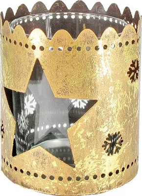 Immagine prodotto di Candelabro natalizio dorato - Stella (lavorazione in metallo)