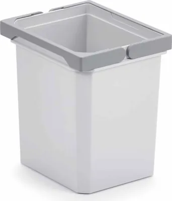 A white plastic bin with a light gray rim and handles, shown against a white background.