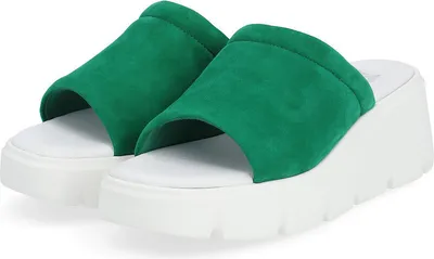 Produktbild von Rieker Damen Echtleder Pantolette grün, Damen:38 EU