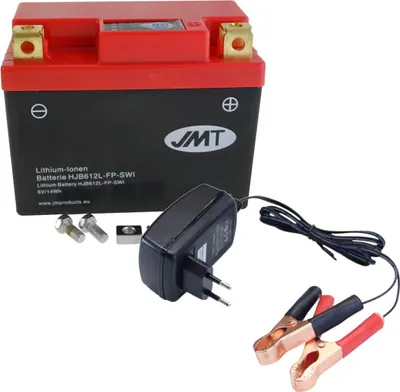Obrázok produktu pre Lítium-iónová batéria JMT HJB612L-FP, 6 V 2,4 Ah, kladný pól vpravo, DIN 00612 + nabíjačka