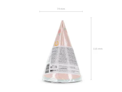 Produktbild von Partyhüte Kindergeburtstag 16cm Pferde Motiv 6er Set Rosa Grün Blau