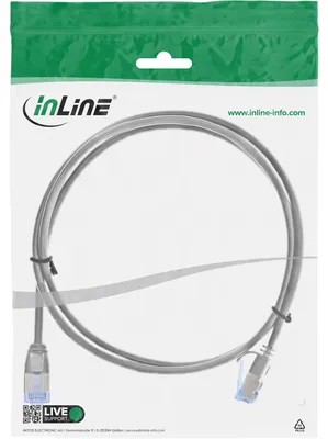 Produktbild von InLine Patchkabel slim, U/FTP PiMf, Cat.6A, schwarz, 2m, 2 m, Cat6a, U/FTP (STP), RJ-45, RJ-45, Schwarz