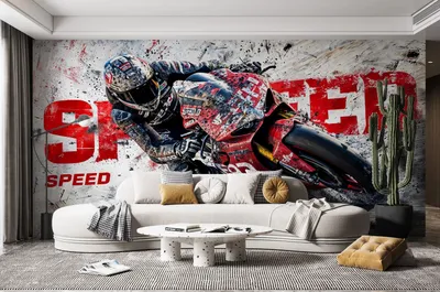 Zdjęcie produktu dla DECO WALLS fototapeta do pokoju dziecięcego motocyklista - wyjątkowa trwałość XXL 197x296 cm