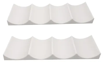 2er Set Flaschenregale für Kühlschrank, PP, 29,3×9,8×4 cm, weiß