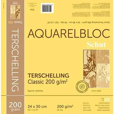 Immagine prodotto di Carta da acquerello Schut Terschelling 24x30 cm, 200 g, 20 fogli, per dipingere