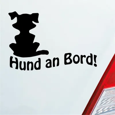 Produktbild von Auto Aufkleber Hund an Bord Dog Tier Tuning 15x10 cm Schwarz Glanz Sticker Heckscheibenaufkleber