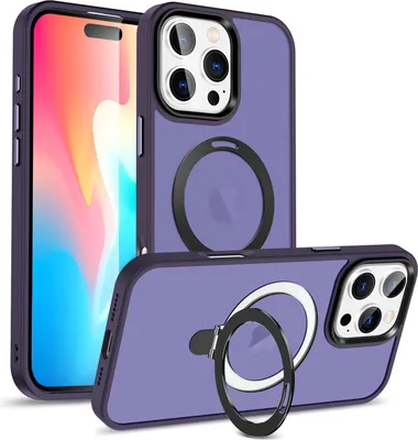 Immagine prodotto di Custodia ibrida per iPhone 16 Pro Max anello magnetico di copertura per MagSafe copertura protettiva