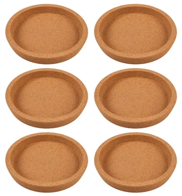 Korkuntersetzer mit Rand, 6 Stück, 10,2 cm, saugfähig