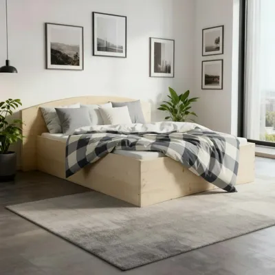 Produktbild von Boxspringbett Doppelbett Einzelbett Massivholzbett Holzbett "Platten Peter" 90cm x 200cm
