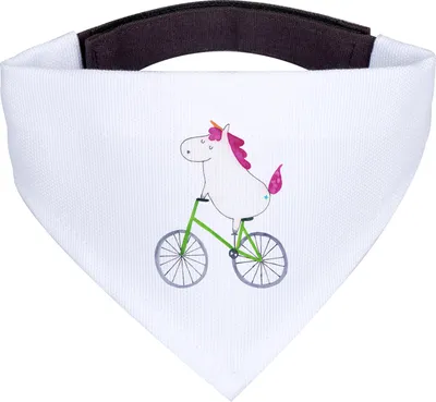 Produktbild von Mr. & Mrs. Panda Halstuch Für Hunde Einhorn Radfahrer - Weiß - Geschenk, Dreieckstuch Hund, Hunde-Halstuch, Bandana, Bike, Rad, Einhörner, Radfahren, Unicorn, Konfetti