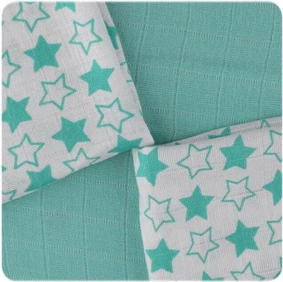 Produktbild von Bambustücher 30x30 - Kleine Sterne Türkis Mix (9 St.)