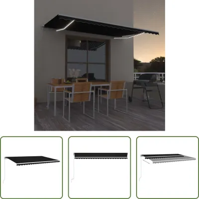 Immagine prodotto di Tenda da sole The Living Store a retrazione manuale con LED, 500x300 cm, antracite