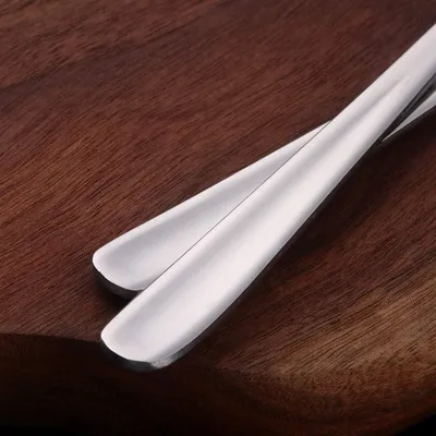 Produktbild von Set aus 6 langen rostfreien Stahl-Löffeln für Kaffee, Espresso und Desserts - 20 cm Eisschöpfer