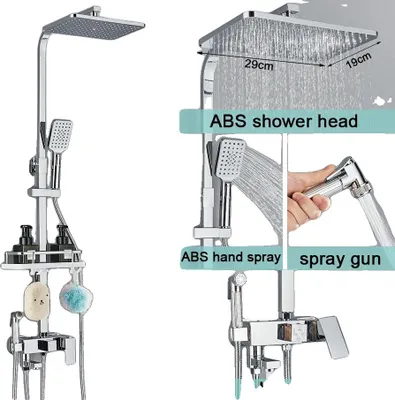 Produktbild von Duschset, Regenfall-Funktion, Thermostatsteuerung, chrom 4-8-h-1