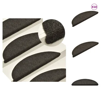 Obrázek produktu pro vidaXL Samolepicí rohože na schody 10 ks. Světle hnědé 56x17x3cm - rohože na schody