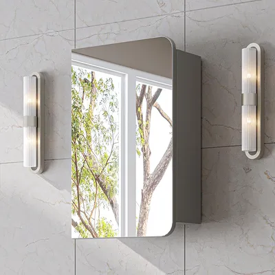 Immagine prodotto di Roomart LYCIA-50 Mobile da bagno con armadio a specchio, larghezza 45 cm, grigio