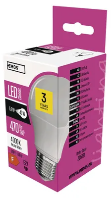 LED Lampe Classic A60 / E27 / 5,2 W (40 W) / 470 lm / Neutralweiß