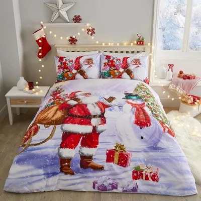 Obrázok produktu pre Vianočná posteľná bielizeň Santa in the Snow, 140 x 200 cm, 1 obliečka na vankúš, do spálne