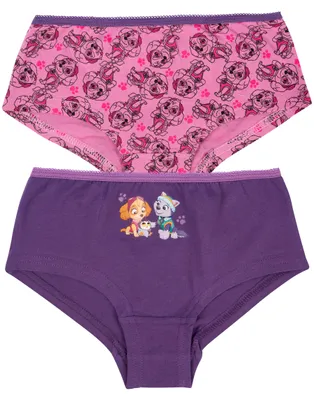 Produktbild von Paw Patrol Unterhose für Mädchen Kinder Panty Slip Unterwäsche Rosa/Lila (2er Pack) 110-116