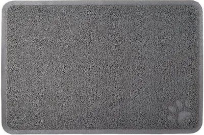 Zdjęcie produktu dla Mata antypoślizgowa Ibenzoa® dla kuwety dla kota – mata z włókien PVC, idealna do podkładania pod kuwetę i jako mata ochronna, 60 x 40 cm, szara, łatwa do czyszczenia