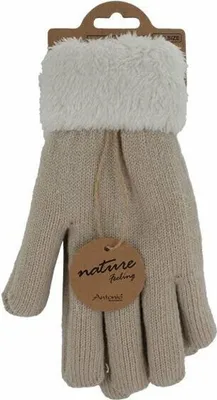 Produktbild von Gefütterte Damen Strickhandschuhe » Teddy Winterhandschuhe » Fingerhandschuhe Super Soft [Beige]