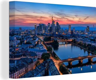 Produktbild von OneMillionCanvasses® - Leinwandbilder - 150x100 cm, Frankfurt - Deutschland - Wasser, Wandbilder Kunstdruck Wanddekoration