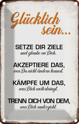 Produktbild von vianmo Blechschild 18x12 cm glücklich sein glaube an dich Dekoration Spruch Zitat