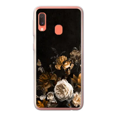 Produktbild von MuchoWow® Handyhülle Schutzhülle Hülle für Samsung Galaxy A20e Blume - Gold - Muster Silikon Softcase Handy Hülle - Abdeckung