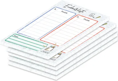 Produktbild von PRICARO Einkaufsliste "Doodles", A6, 5 Stück
