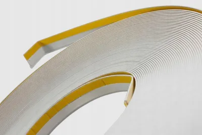 Produktbild von FENSTERLEISTE MIT LIPPE – 50 m – 40 mm x 1,5 mm – selbstklebend – Weiß – Flachleiste Dichtungleiste Profileleiste Abschlussleist