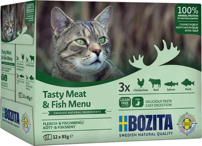 Immagine prodotto di Bozita 85gx12 Multipack Häppchen in Gelee mit Fisch & Fleisch