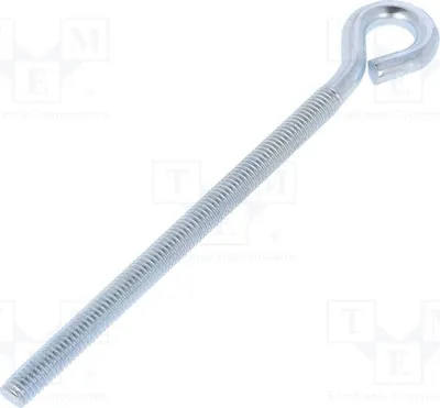 Obrázok produktu pre 10 kusov hákov, pozinkované, priemer krúžku: 120 mm, kód: HO.6120, skrutka s závitom, dĺžka závitu: 91 mm