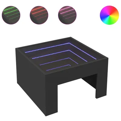 Produktbild von vidaXL Couchtisch mit Infinity-LED Schwarz 50x50x30 cm