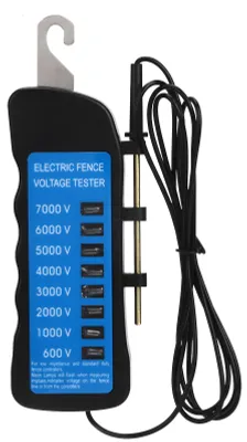Productafbeelding van Multifunctionele spanningsdetector voor elektrische omheiningen, draagbaar, geschikt voor landbouwtoepassingen, detecteert spanning tot 7000 V. Gemaakt van ABS-kunststof
