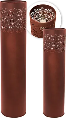 Produktbild von BeFair | Dana | Set aus 2 Windlichtsäulen inkl. 2 Glaszylindern & 2 Kerzen | Für Garten & Wohnzimmer | Schnell und unkompliziert aufbaubar | Stilvoll