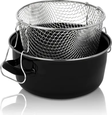 Produktbild von Karl Krüger PF24 Pommes Frites Topf emailliert, schwarz, 24 cm