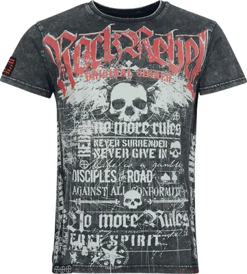 Produktbild von Rock Rebel by EMP Herren graues T-Shirt mit Acid-Wash XL