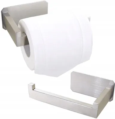 Obrázok produktu pre Držiak na toaletný papier - Samolepiaci dizajn - Hygienický a štýlový - Nerezová oceľ - Ideálny do interiérov v loftovom štýle