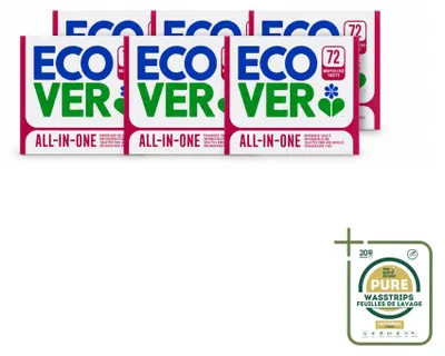 Produktbild von 6 x Ecover All-in-One Spülmaschinentabs - Zitrone & Mandarine - Vorratspackung - 6 Stücke