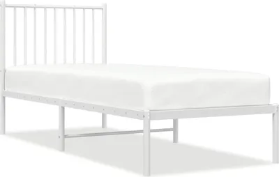 Obrázok produktu pre vidaXL Kovová posteľ bez matraca s čelom biela 75x190 cm