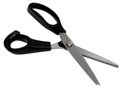 Produktbild von Zackenschere mit gezahnter Klinge | 240 mm | für Rechts- und Linkshänder geeignet | für Stoffe