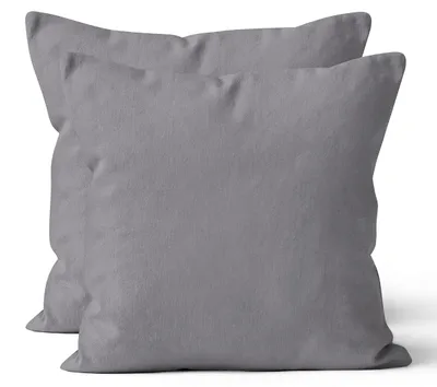 Produktbild von 2 er Set Mikrofaser UNI Kissenhüllen Kissenbezüge Kopfkissenbezug 80x80 cm, Grau